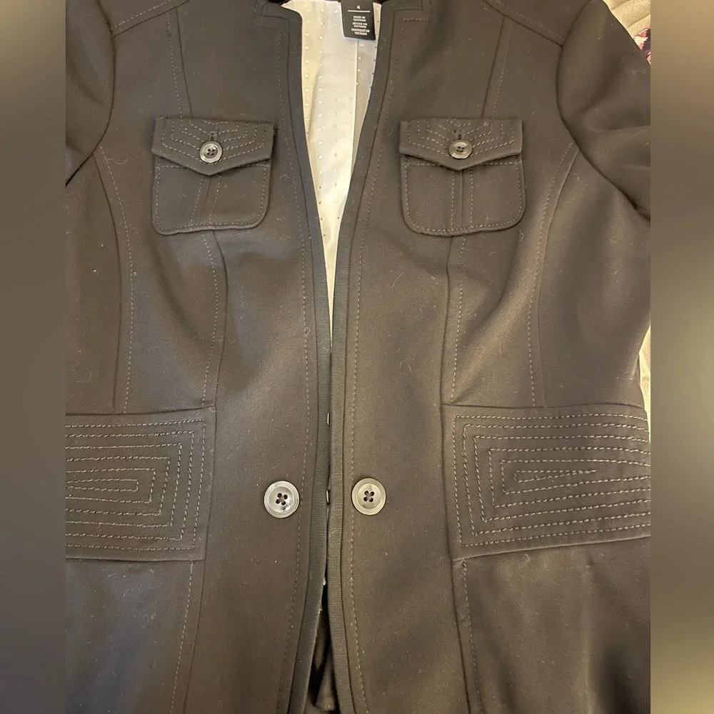 WHBM women’s blazer size 4 black.